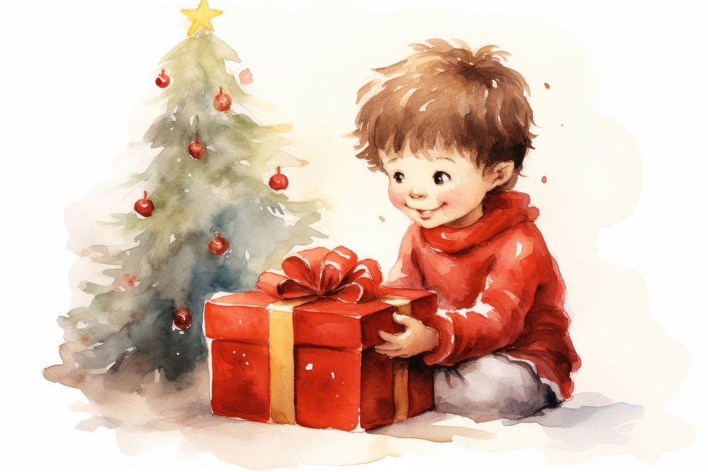 Christmas cartoon cute baby. AI generated Image by rawpixel.