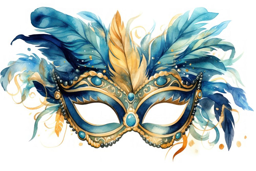 Mask carnival feather masque. AI generated Image by rawpixel.