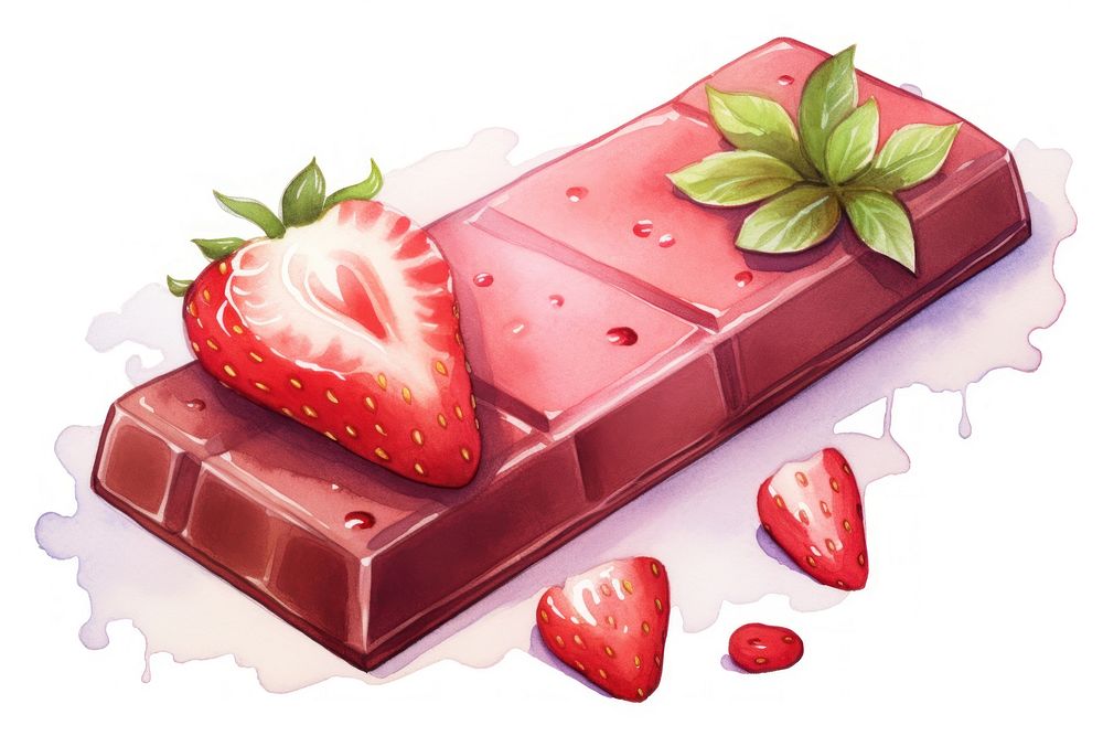 Strawberry chocolate bar dessert fruit food. AI generated Image by rawpixel.