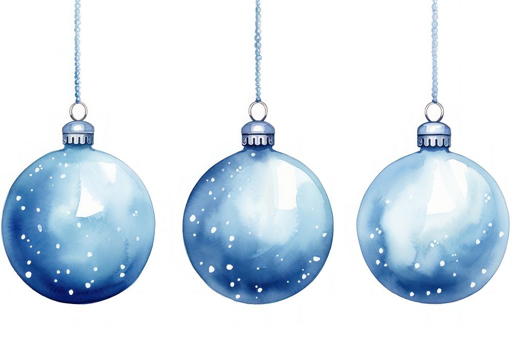 Blue Christmas baubles christmas white background illuminated. AI generated Image by rawpixel.