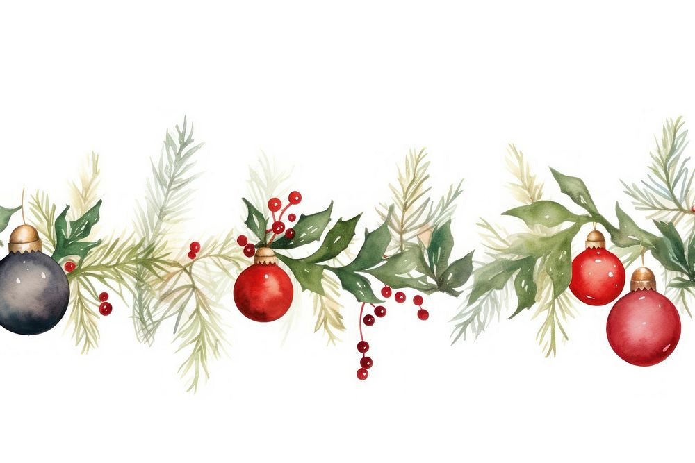 Christmas plant leaf white background. AI generated Image by rawpixel.