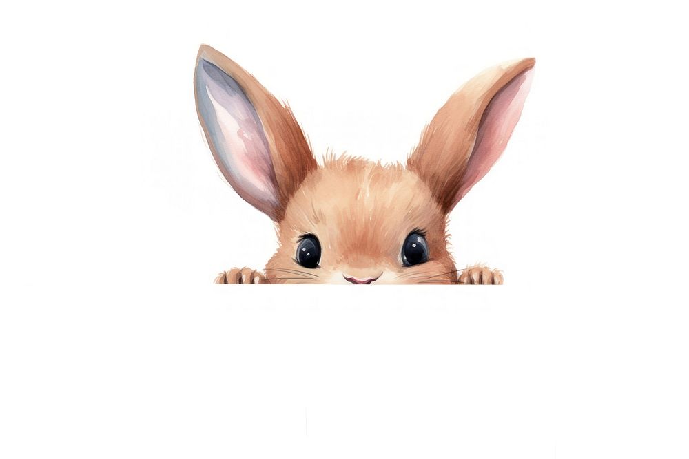 Rabbit peeking rodent animal. AI generated Image by rawpixel.