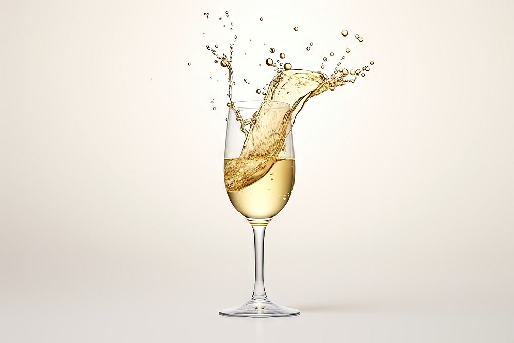 Champagne glass champagne cocktail bottle. AI generated Image by rawpixel.