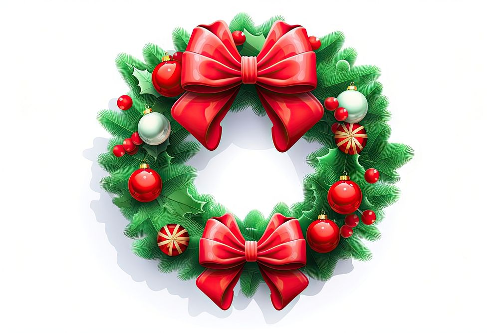 Christmas wreath christmas white background celebration. AI generated Image by rawpixel.