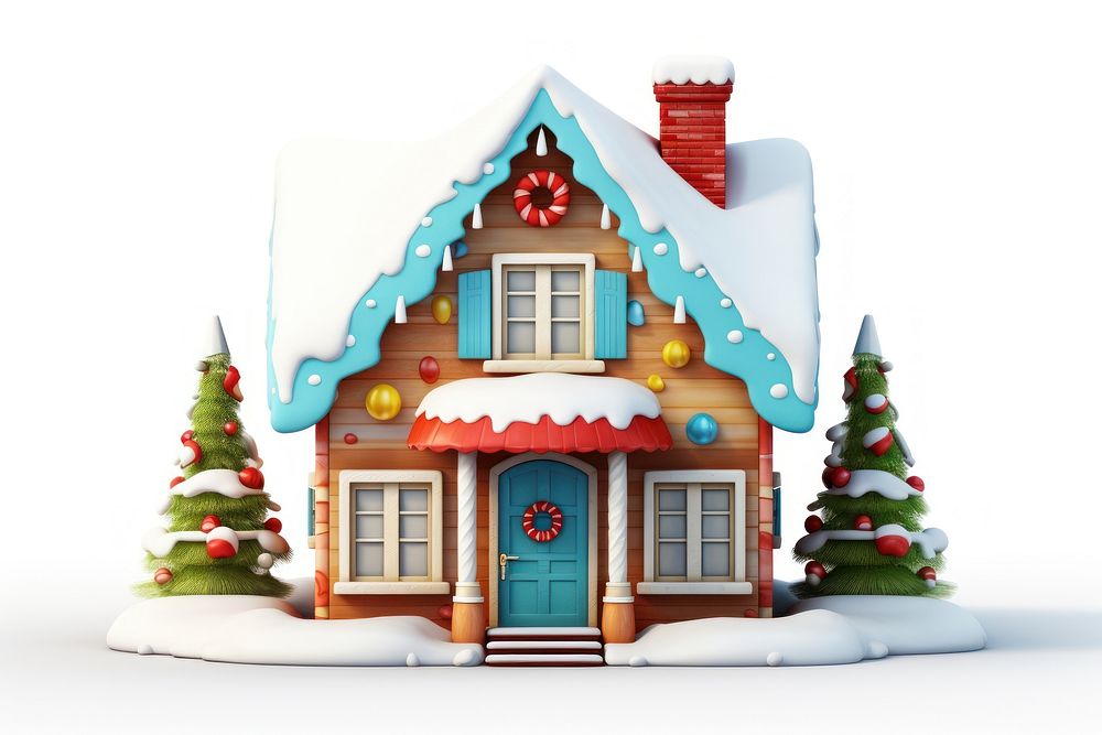 Christmas house christmas white background confectionery. AI generated Image by rawpixel.