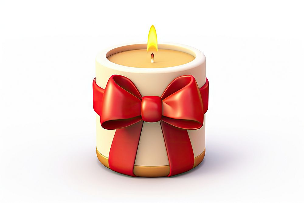 Christmas scented candle fire white background illuminated. AI generated Image by rawpixel.
