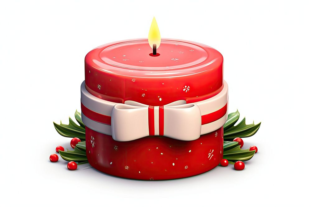 Christmas scented candle christmas dessert cake. AI generated Image by rawpixel.