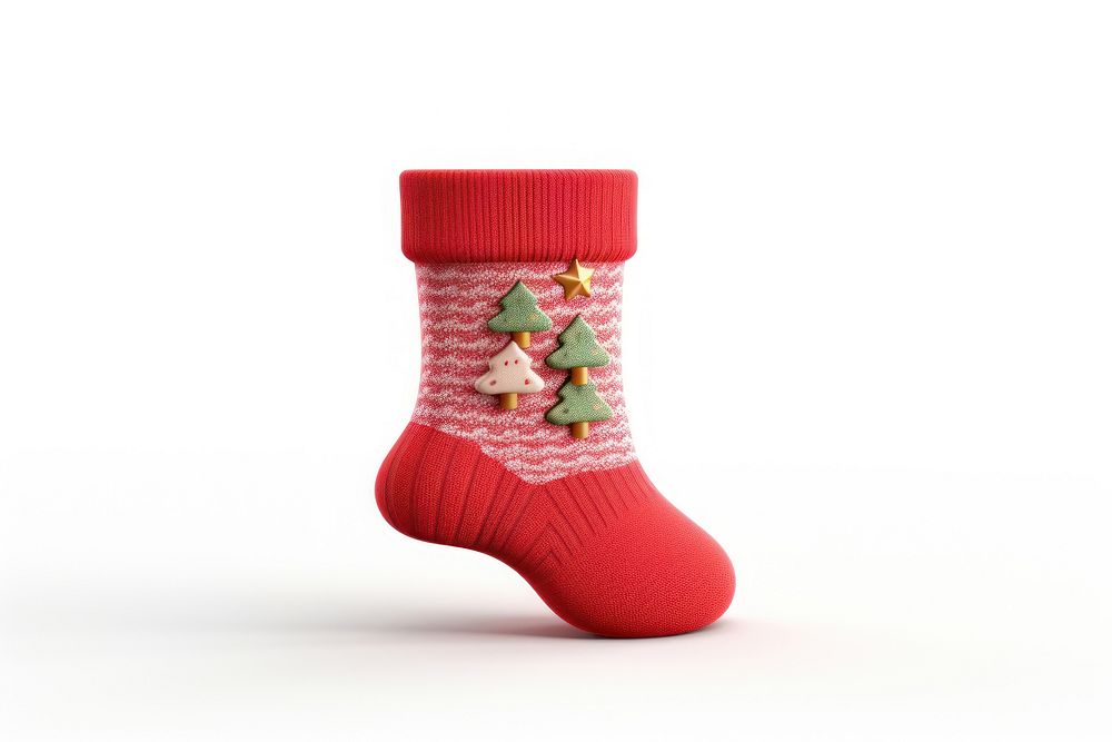 Christmas sock christmas gift white background. AI generated Image by rawpixel.