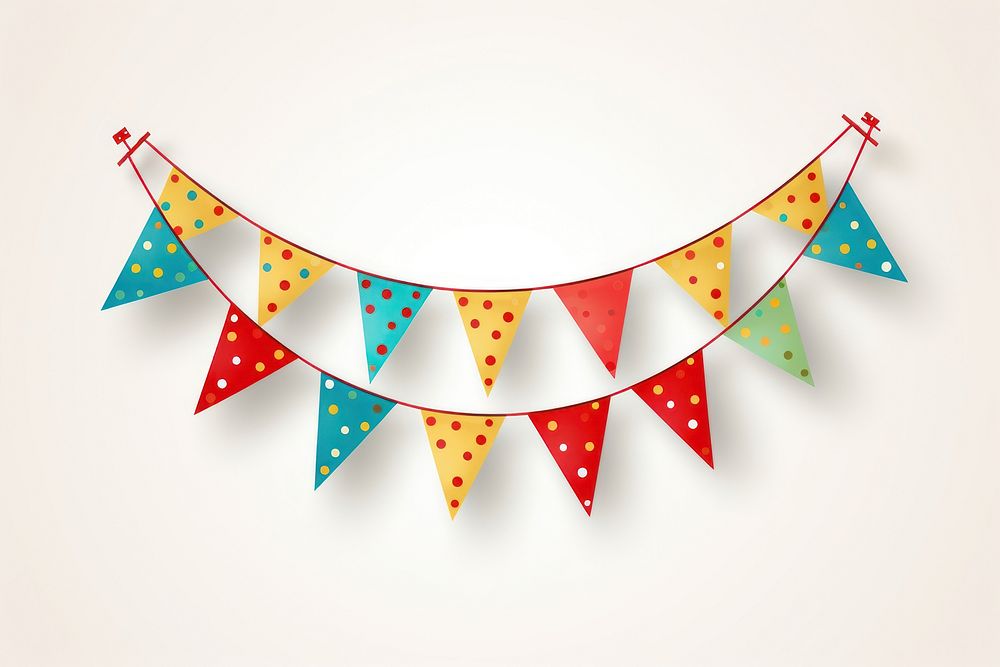 Colorful New Year bunting clothesline celebration decoration. 