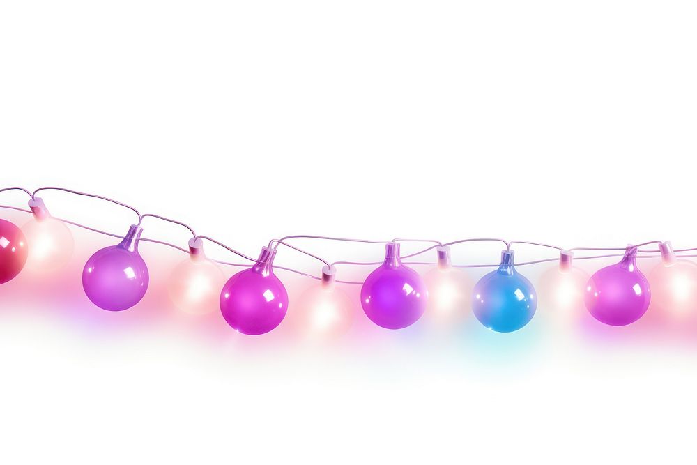 Fairy lights border lighting purple white background. AI generated Image by rawpixel.