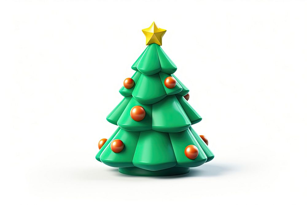 Festive Christmas tree christmas toy white background. AI generated Image by rawpixel.