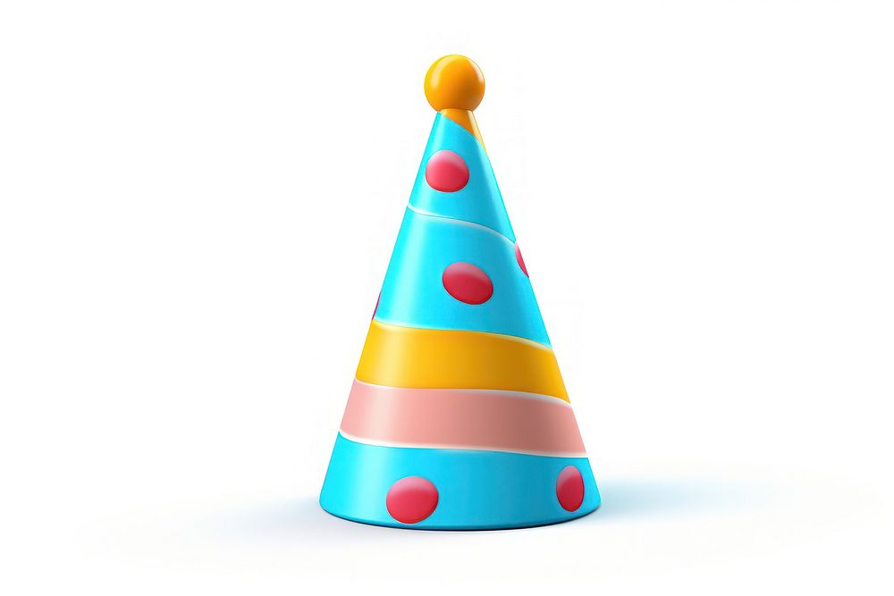 Party cone hat white background celebration anniversary. AI generated Image by rawpixel.