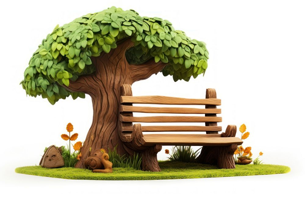 Bench tree furniture outdoors. AI generated Image by rawpixel.