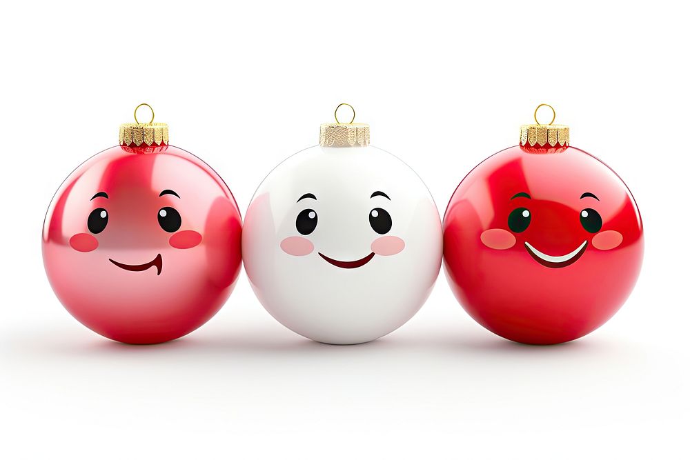 Christmas baubles christmas white white background. AI generated Image by rawpixel.