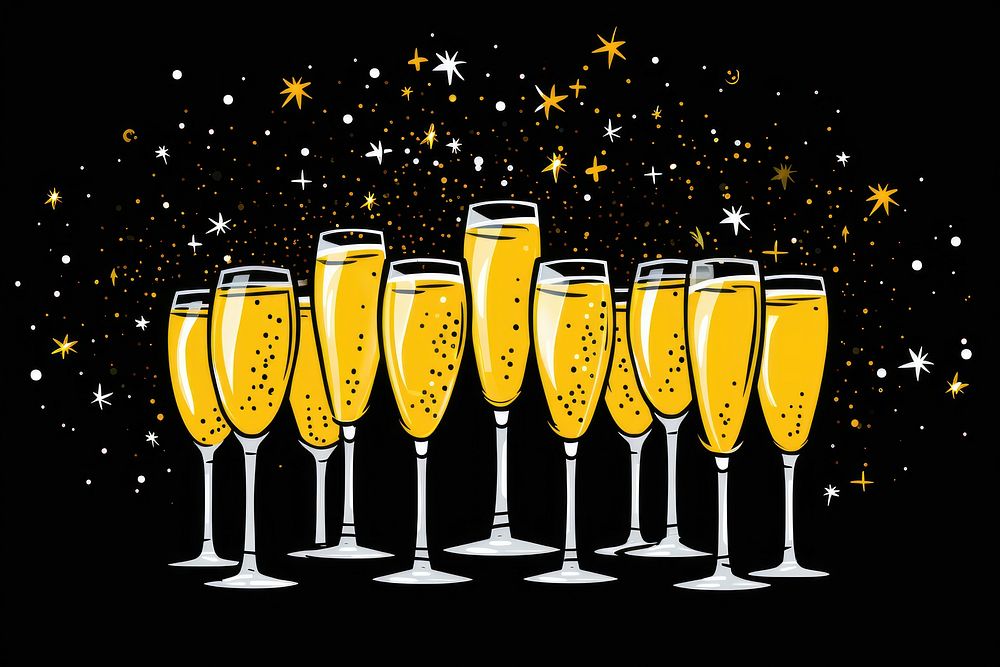 Champagne glasses celebration drink refreshment. AI generated Image by rawpixel.