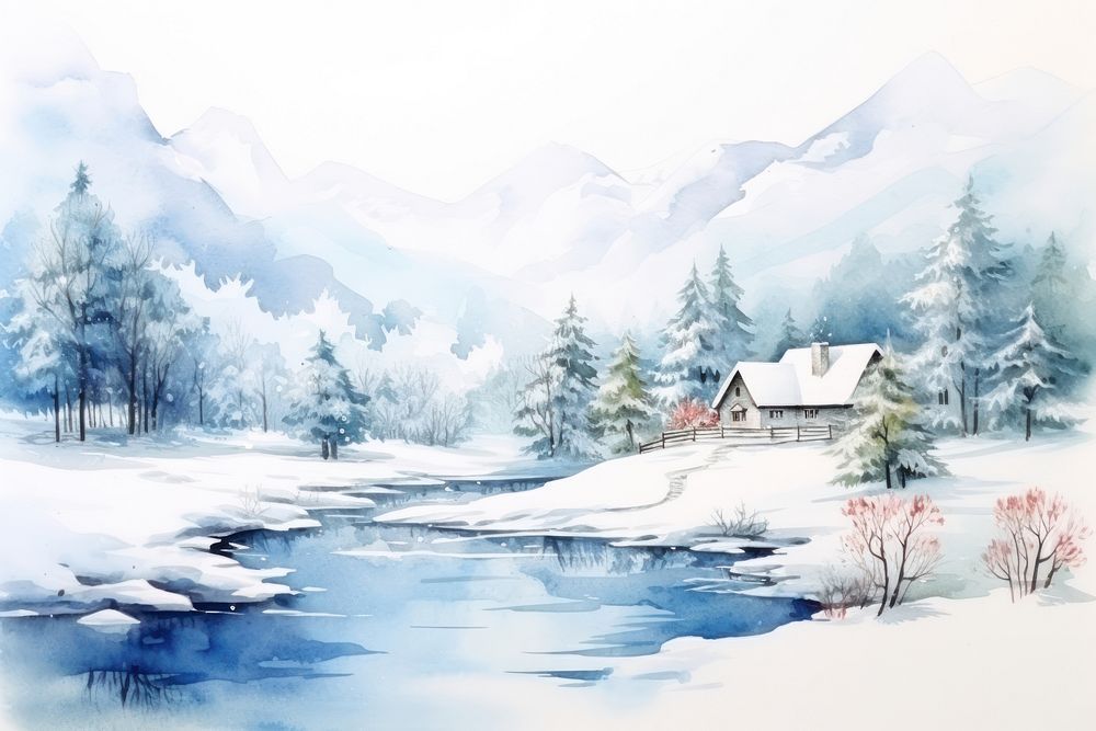 Nature background winter house architecture. AI generated Image by rawpixel.