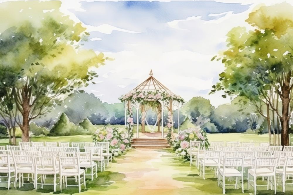 Wedding location outdoors nature plant. AI generated Image by rawpixel.
