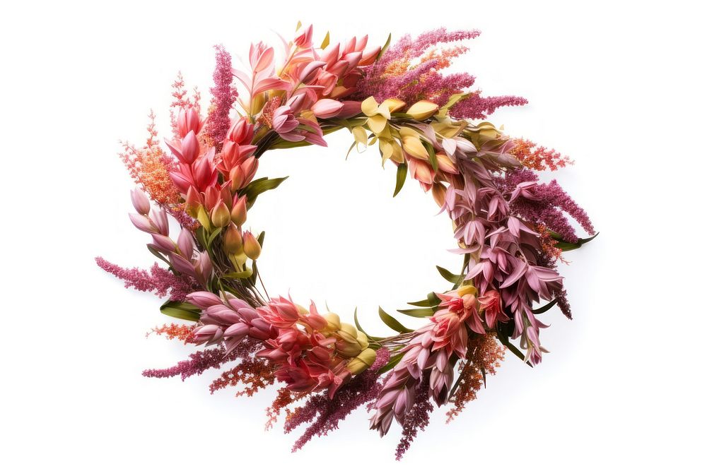 Wreath flower plant white background. AI generated Image by rawpixel.