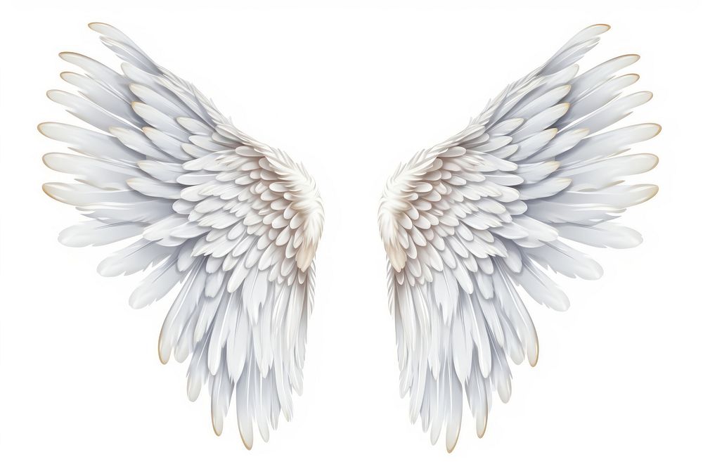 Angel wings white bird white background. AI generated Image by rawpixel.