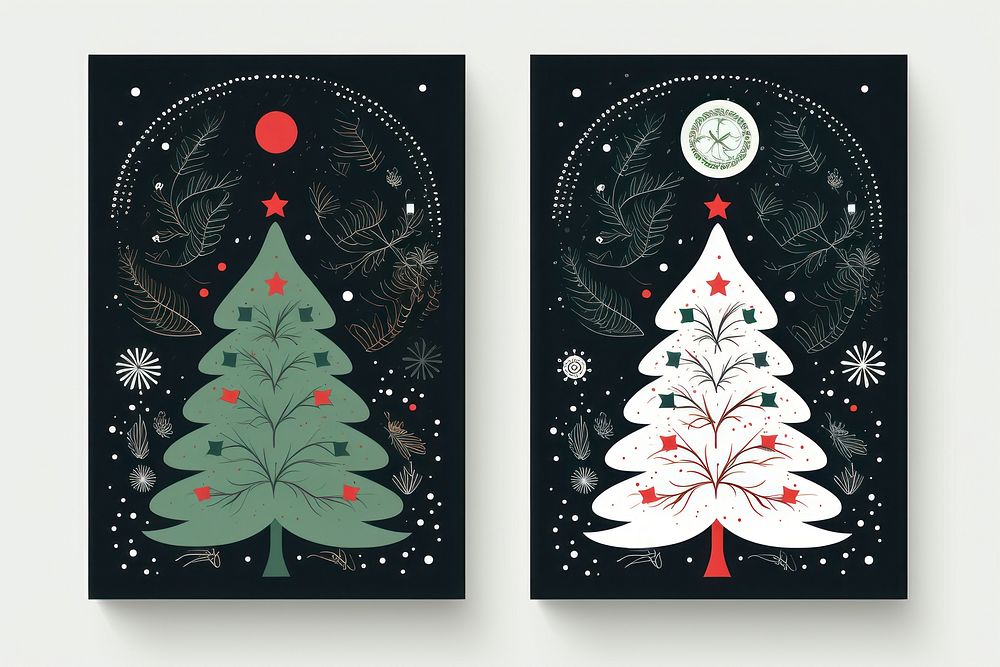 Set greeting cards christmas holiday illuminated. AI generated Image by rawpixel.