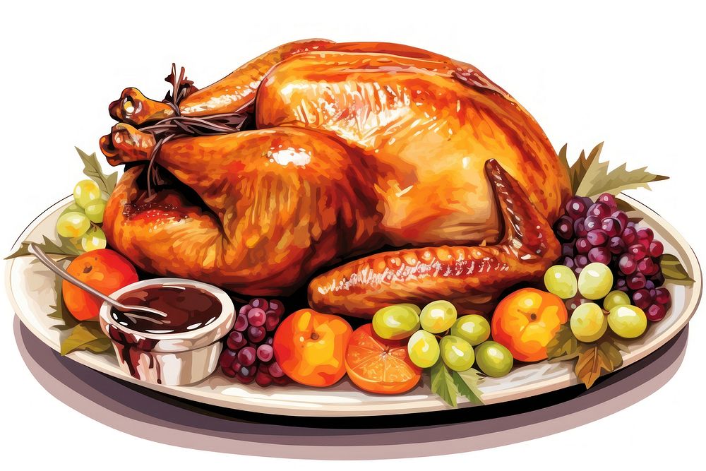 Thanksgiving dish dinner plate. AI generated Image by rawpixel.