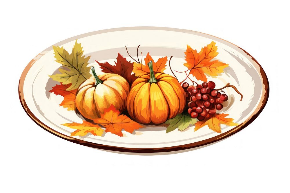 Thanksgiving plate platter plant. AI generated Image by rawpixel.