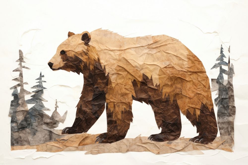 Bear art wildlife mammal. AI generated Image by rawpixel.
