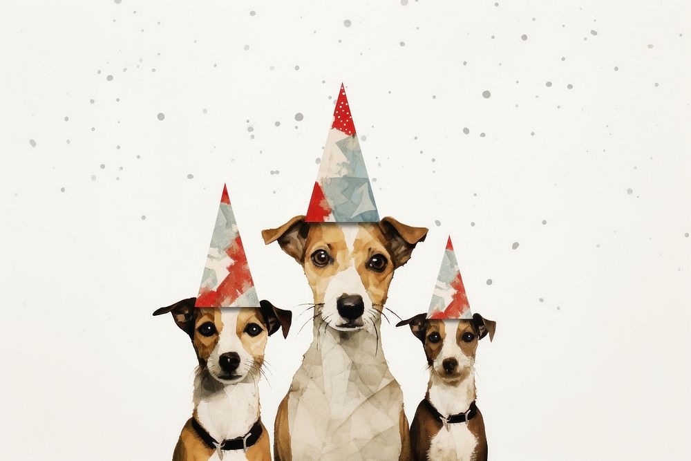 Cute dog family christmas portrait mammal. AI generated Image by rawpixel.