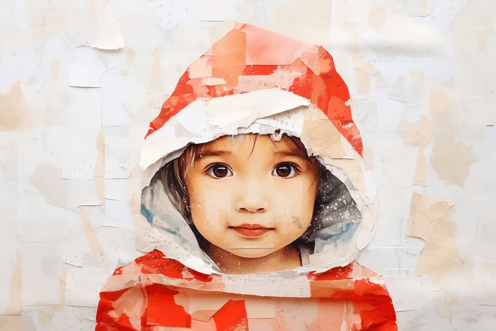 Cute happy baby portrait hood hat. AI generated Image by rawpixel.