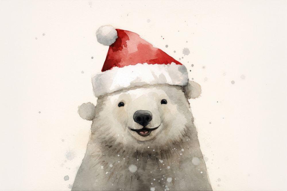 Cute happy bear christmas snowman mammal. AI generated Image by rawpixel.