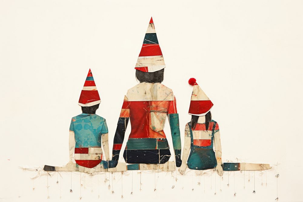 Happy family christmas hat togetherness. AI generated Image by rawpixel.