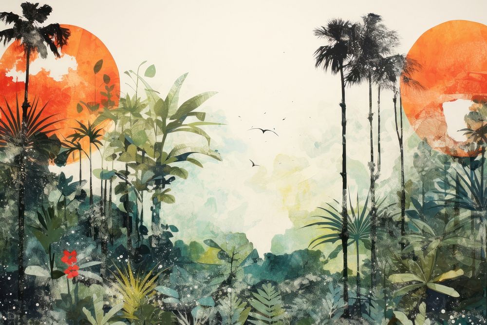 Jungle outdoors painting nature. AI generated Image by rawpixel.