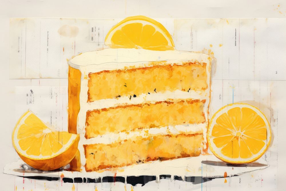 Lemon cake dessert fruit food. AI generated Image by rawpixel.