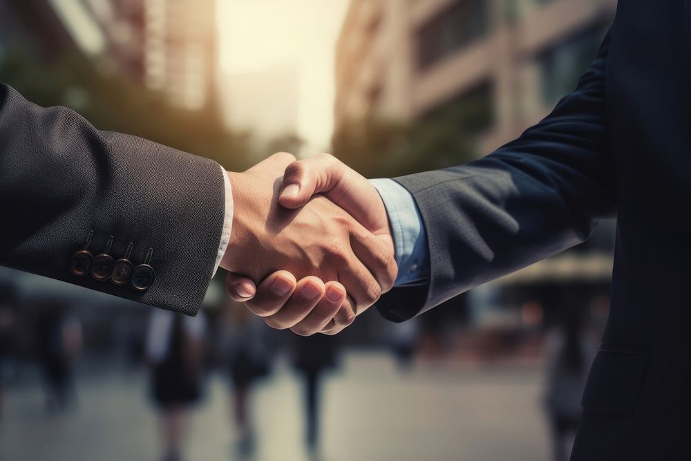 Business hand handshake adult. AI generated Image by rawpixel.