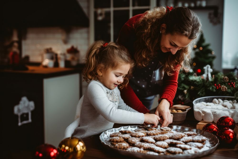 Christmas homemade cookies christmas family child. AI generated Image by rawpixel.
