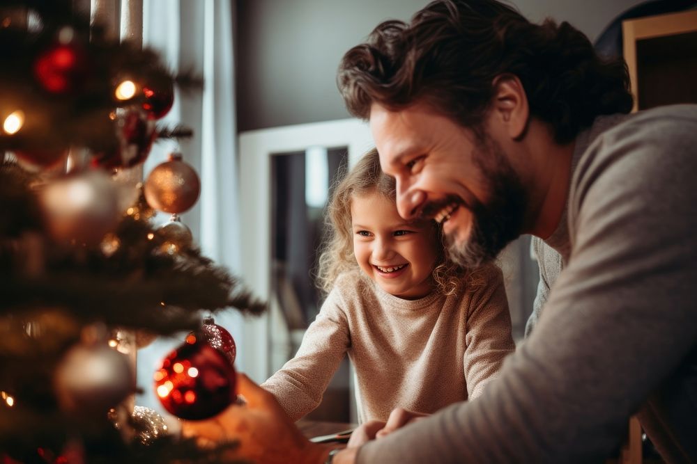 Christmas smiling child adult. AI generated Image by rawpixel.