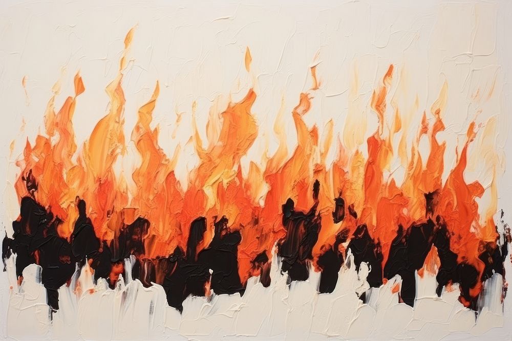 Fire art abstract painting. AI generated Image by rawpixel.