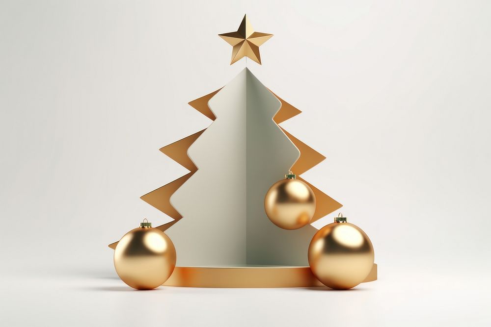 Podium display christmas decoration white. AI generated Image by rawpixel.