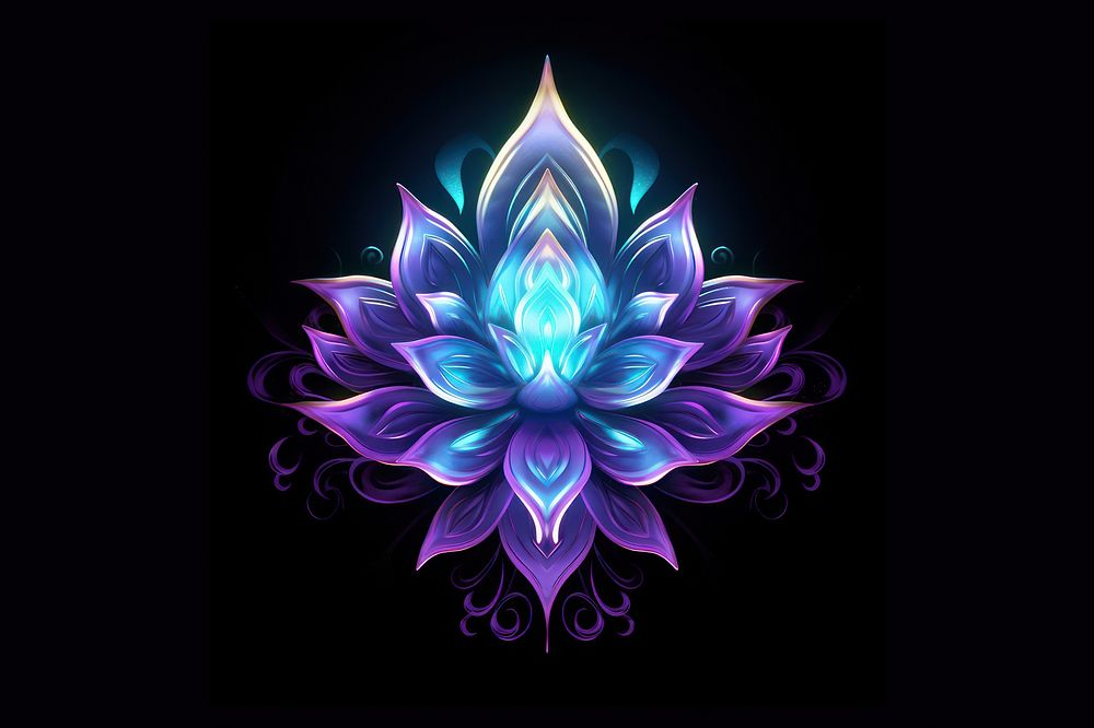 Lotus pattern purple flower. AI generated Image by rawpixel.