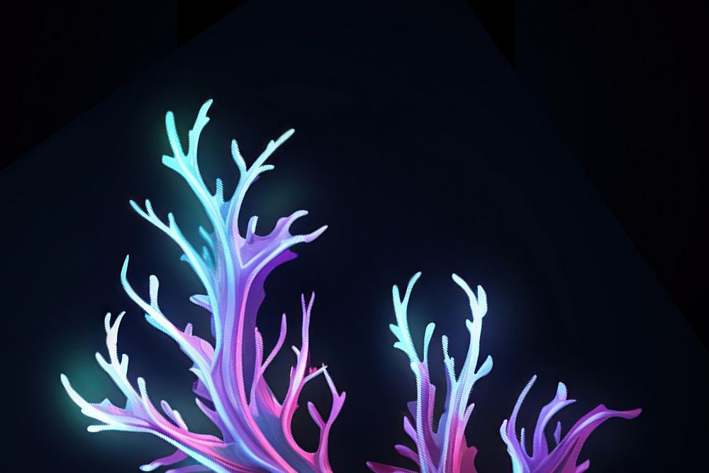Seaweed purple light illuminated. AI generated Image by rawpixel.