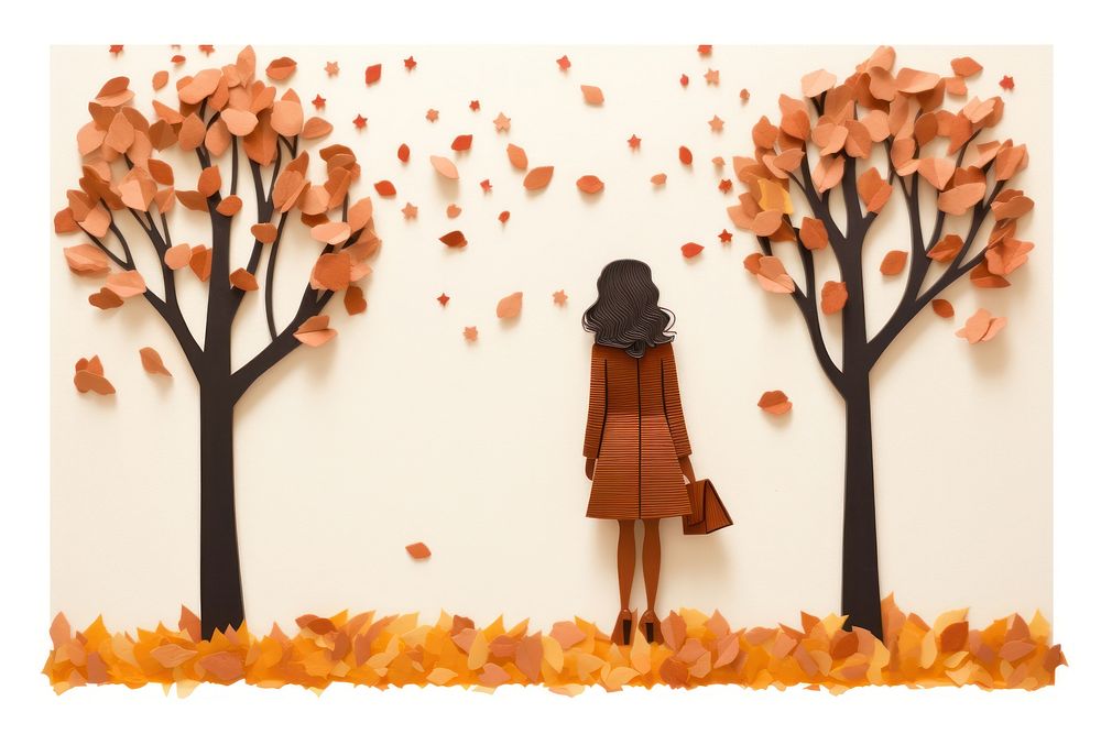 Autumn painting standing paper. AI generated Image by rawpixel.