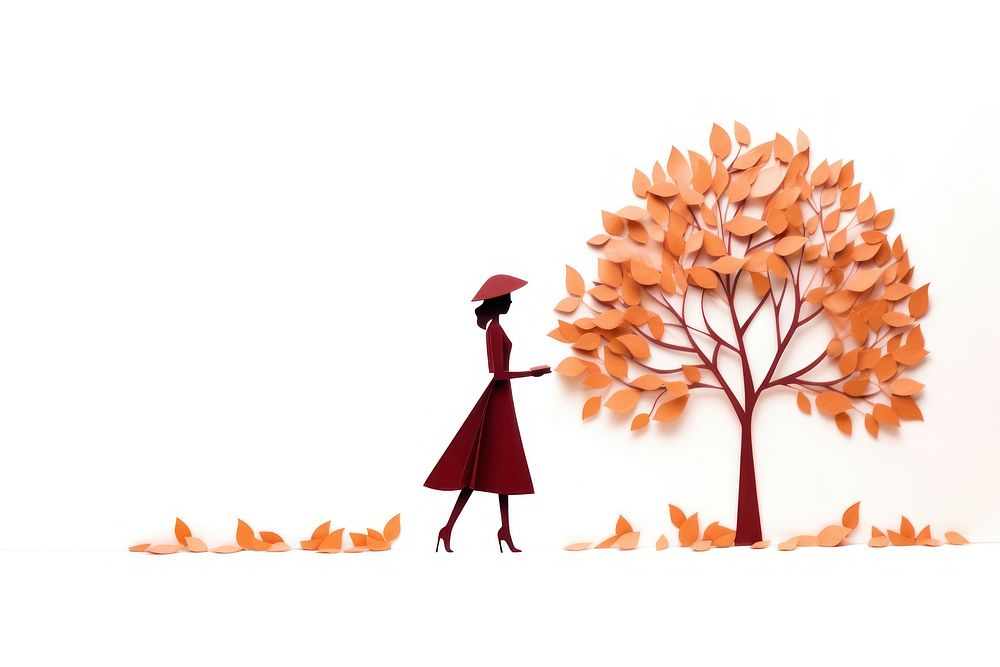 Autumn standing cartoon drawing. AI generated Image by rawpixel.