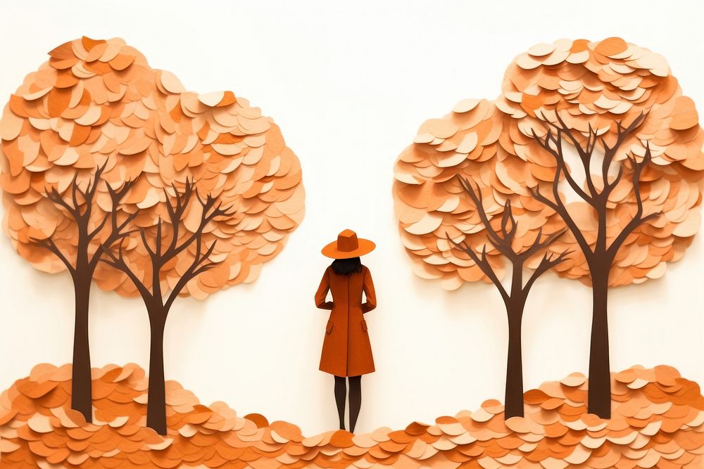 Autumn standing drawing sketch. AI generated Image by rawpixel.