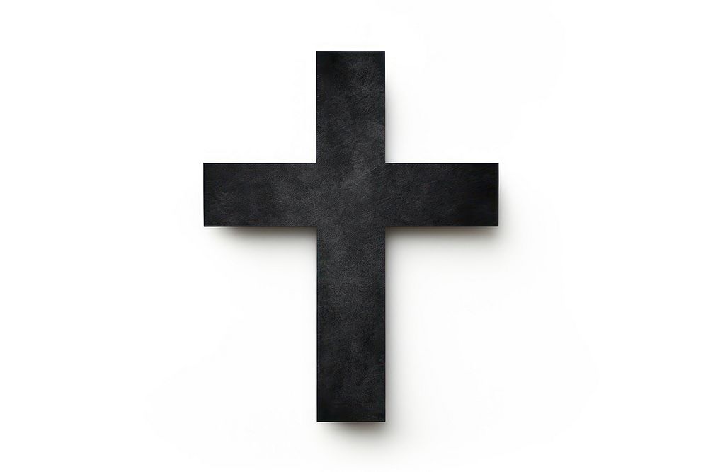 Black cross crucifix symbol white. AI generated Image by rawpixel.
