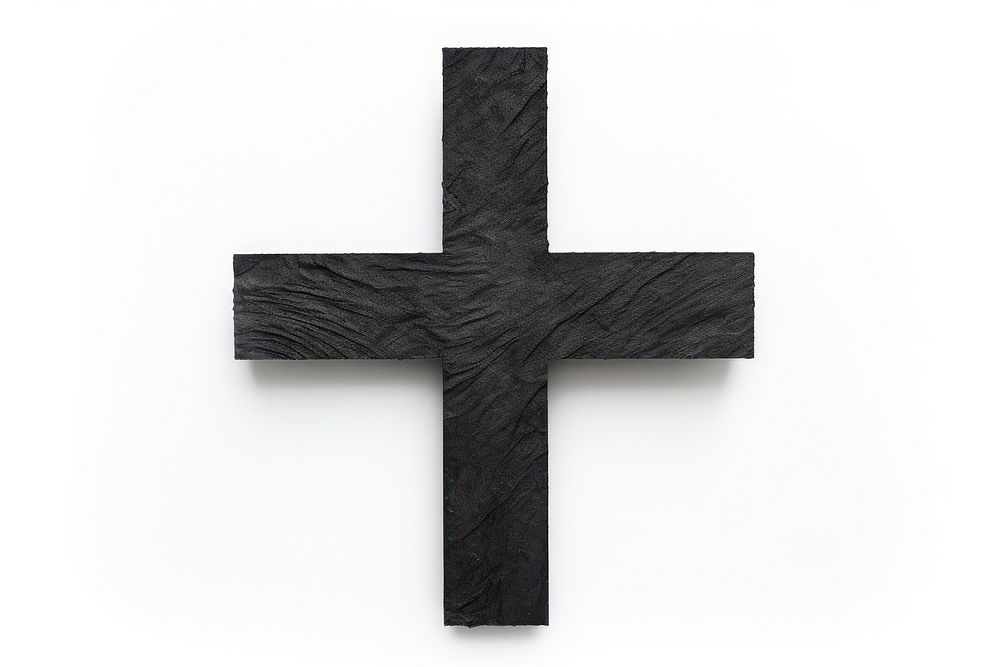 Black cross crucifix symbol white background. AI generated Image by rawpixel.