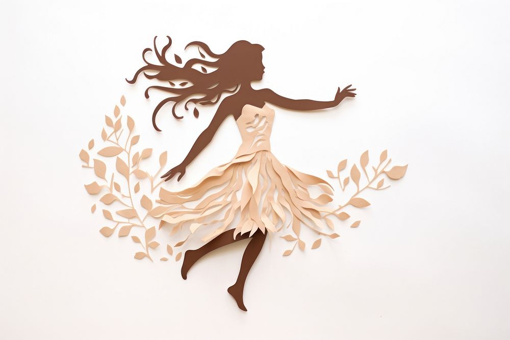 Girl dancing white background representation. AI generated Image by rawpixel.