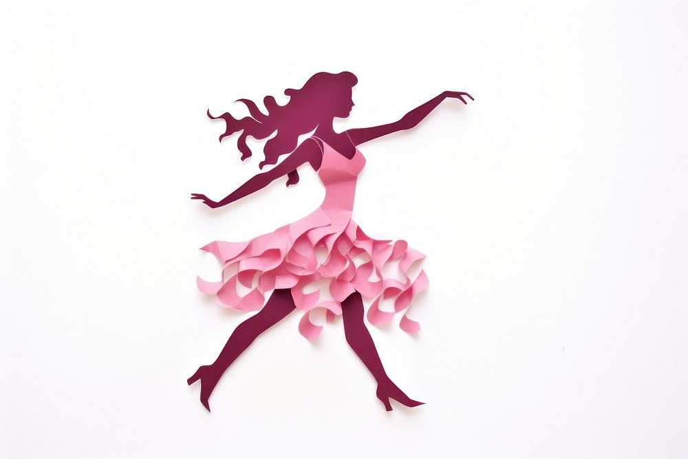 Girl dancing white background representation. AI generated Image by rawpixel.