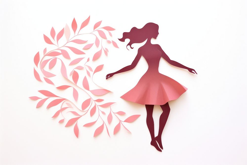 Girl dancing art white background. AI generated Image by rawpixel.