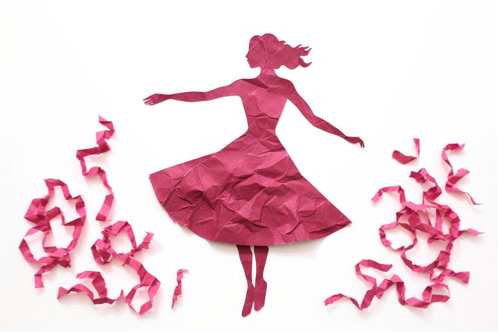 Girl dancing petal paper. AI generated Image by rawpixel.