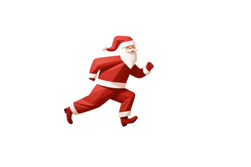 Santa Claus christmas running white background. AI generated Image by rawpixel.